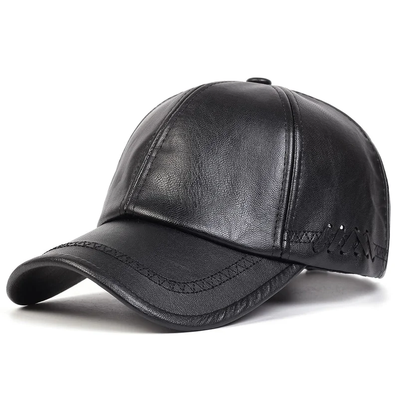 Women Men Hat PU Leather Baseball Cap Light Board Solid Men Hip Hop Cap Outdoor Sun Hats Adjustable Sports Caps wholesale