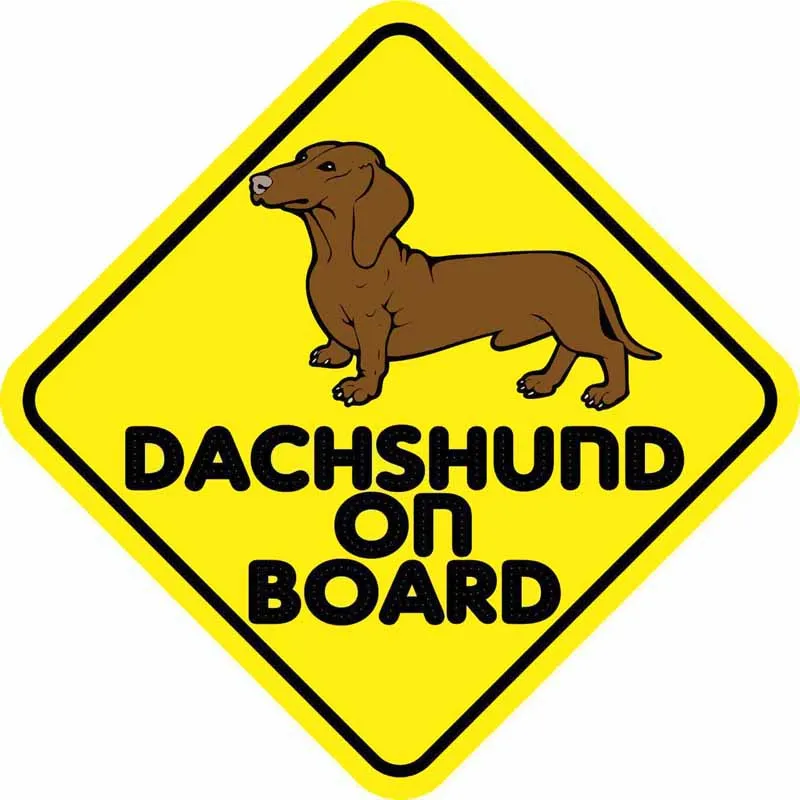 

14*14cm Warning Dachshund on Board Dog Car Sticker Auto Motorcycles Exterior Accessories Vinyl Waterproof Decal