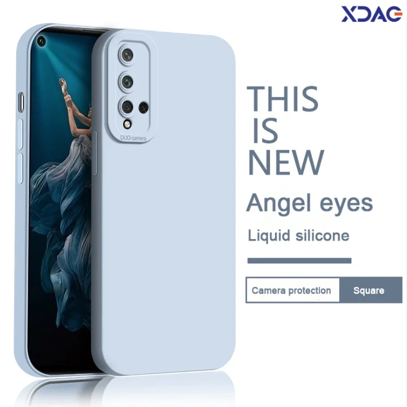 

Square Liquid Silicone Case for Honor 20 20i 20E 20S Pro Lite Angel Eyes Soft Luxury Original Honor20 20Pro 20Lite Protect Cover