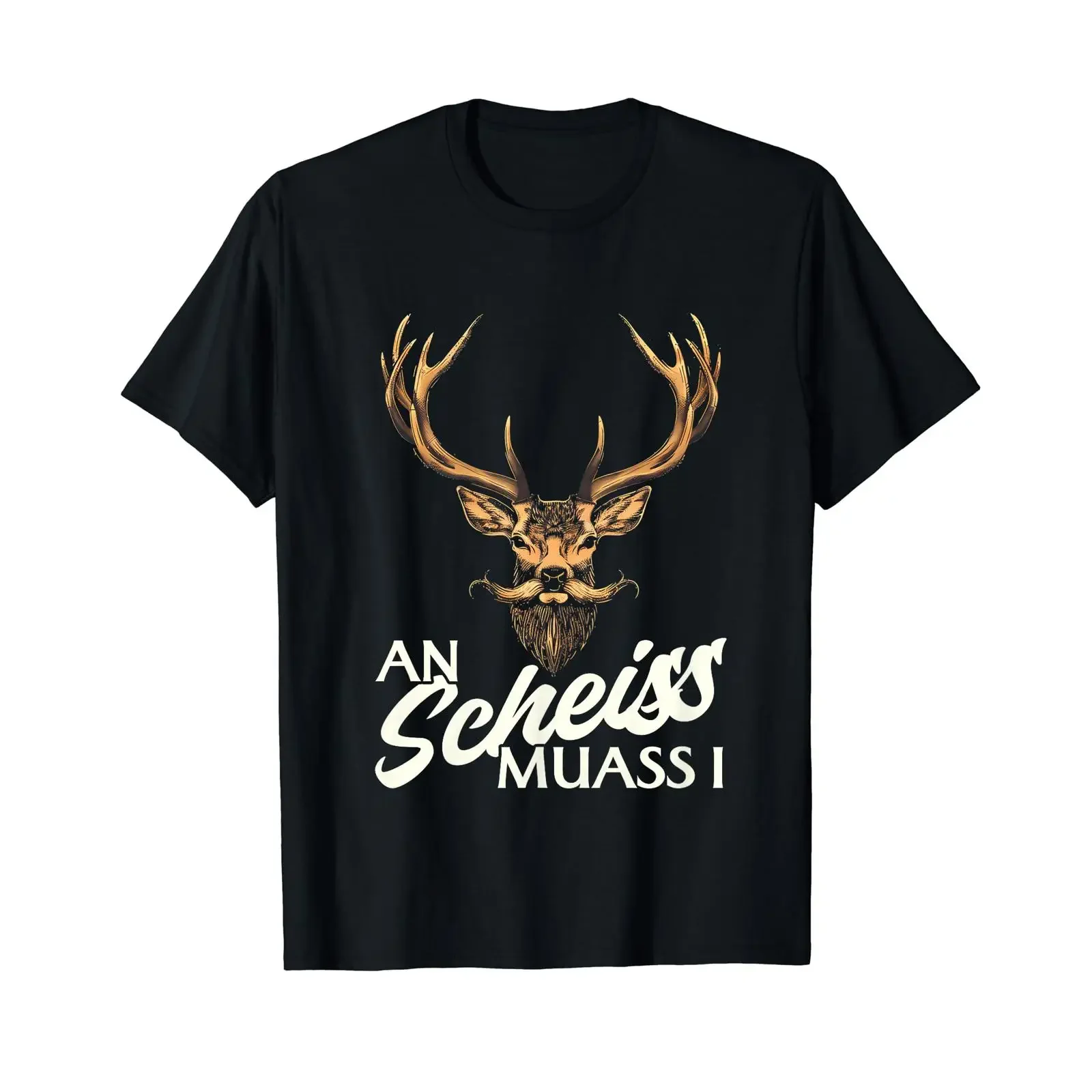 Винтажная футболка An Scheiss Muass I Hirsch Anzug Trachenshirt Oktoberfest с эффектом потертости, модная, эластичная, универсальная, слегка растягивающаяся