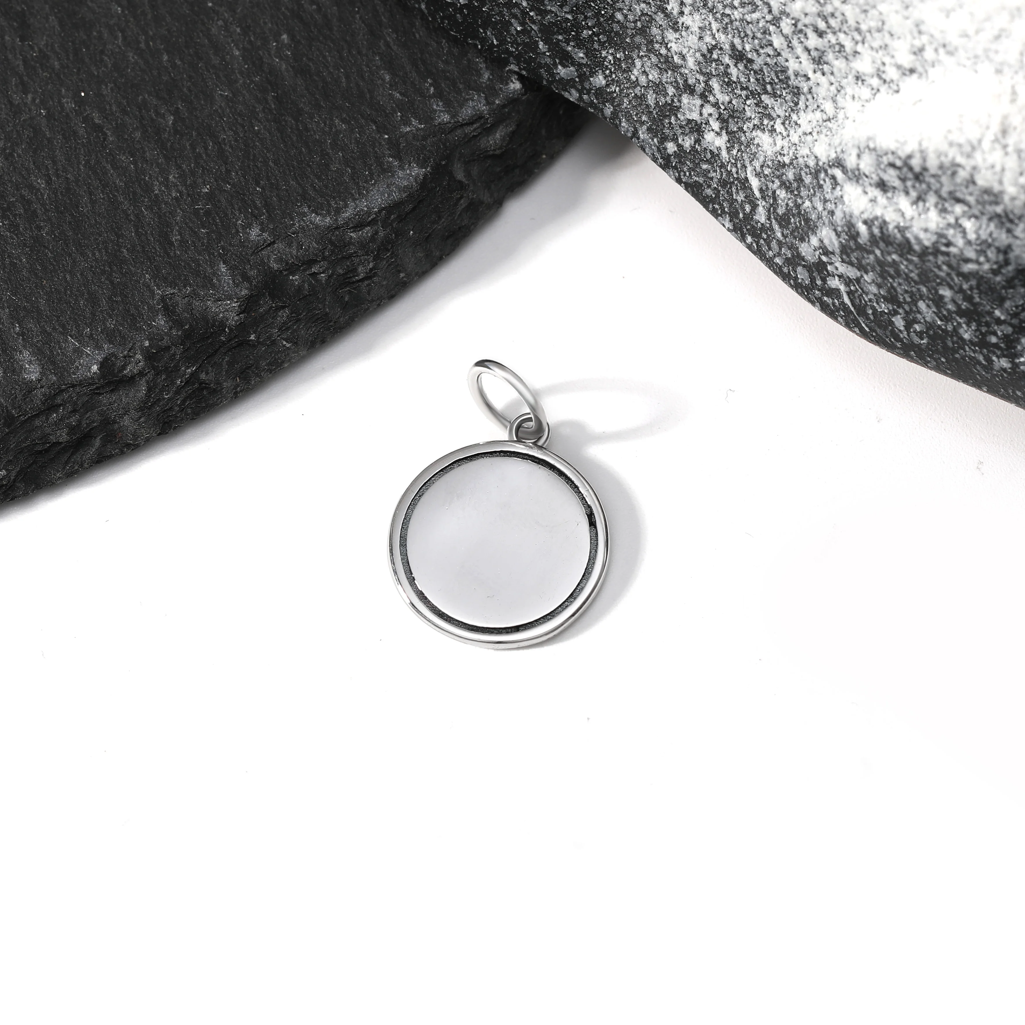 

DJ394 genuine 925 sterling silver fashionable and exquisite Engravable Disc Charm pendant silver jewelry