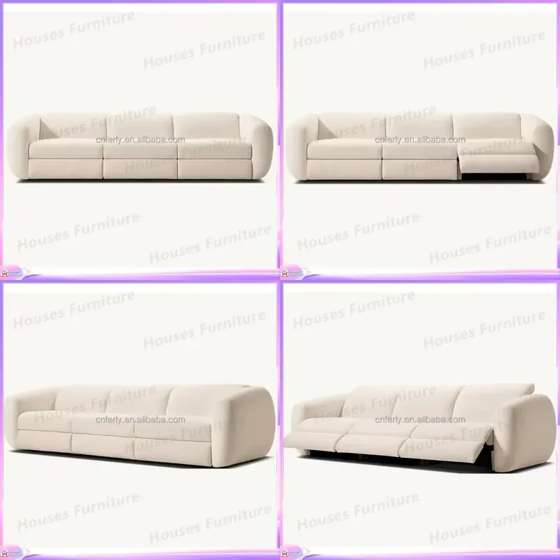 Luxury Recliner Sofa Set 3 Piece Modular Wooden Frame Living Room Furniture Power Motion Couch Home Theater Seating
