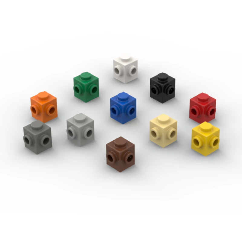55pcs MOC compatible with 26604 building block parts 1x1 adjacent raised brick DIY technology parts