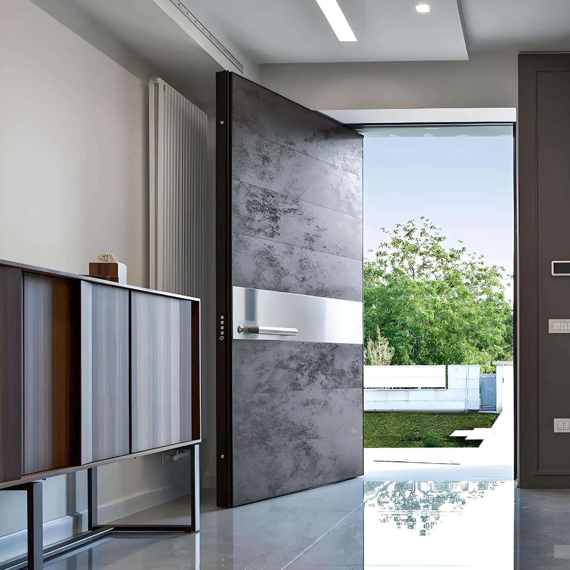 Luxurious Revolving Doors for Commercial and Villa Use Matte Polishing Large Size Thick Aluminum Pivot Doors Manual Entry Doors