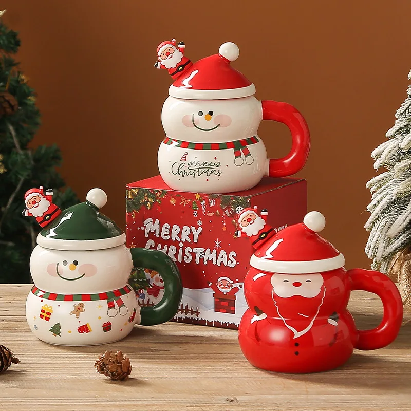

Christmas Mug Gift Set 400ml Cute Cartoon Coffee Milk Mug Cup With Spoon 2025 Christmas Navidad New Year Gift For Friend Family