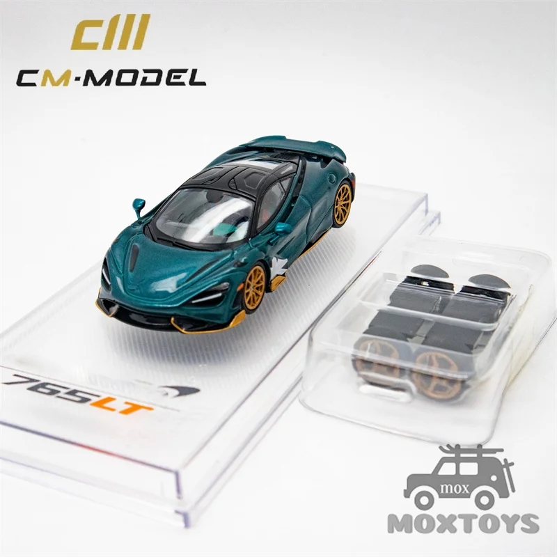 CM MODEL 1:64 765LT Metallic black green Diecast Model Car