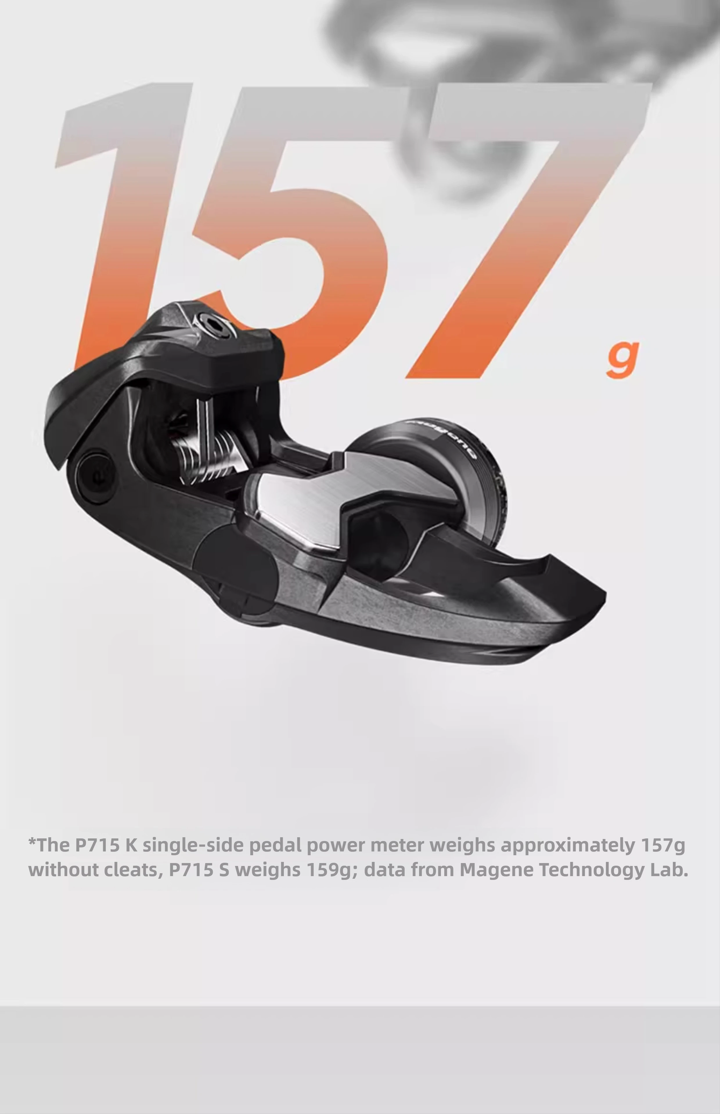 Magene P715 Pedal-Based Cycling Power Meter Dual-sided Bike Pedals ±1% Power Accuracy Bluetooth ANT+ Optimized for KEO&SPD-SL