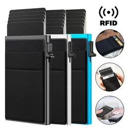 Minimalist Rfid Business Credit Card Holder Case for Men Thin Slim Mini Luxury Metal Bank ID Cardholer Case Wallet for Men
