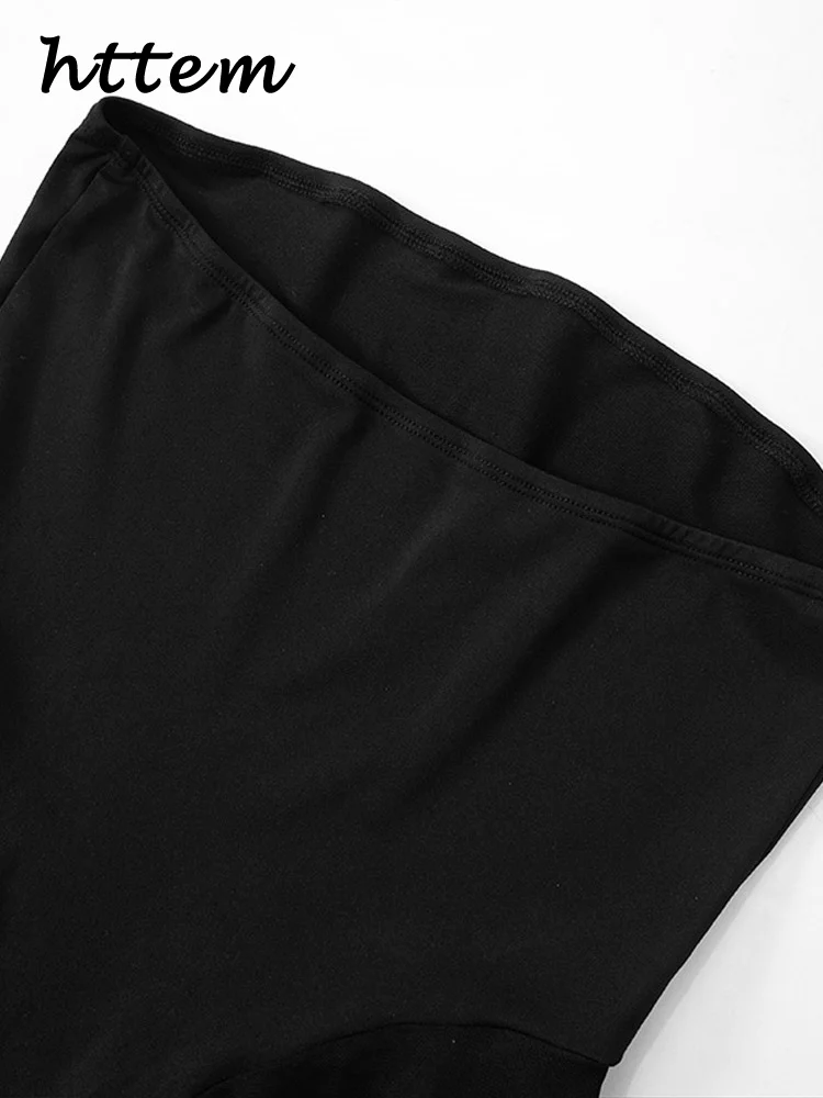 เซ็กซี่ตาข่าย SHEER Spliced ชุดพรรคยาวผู้หญิงริบบิ้น Strapless Backless หญิงชุด 2025 ฤดูใบไม้ผลิฤดูร้อน Lady Solid Robes ใหม่