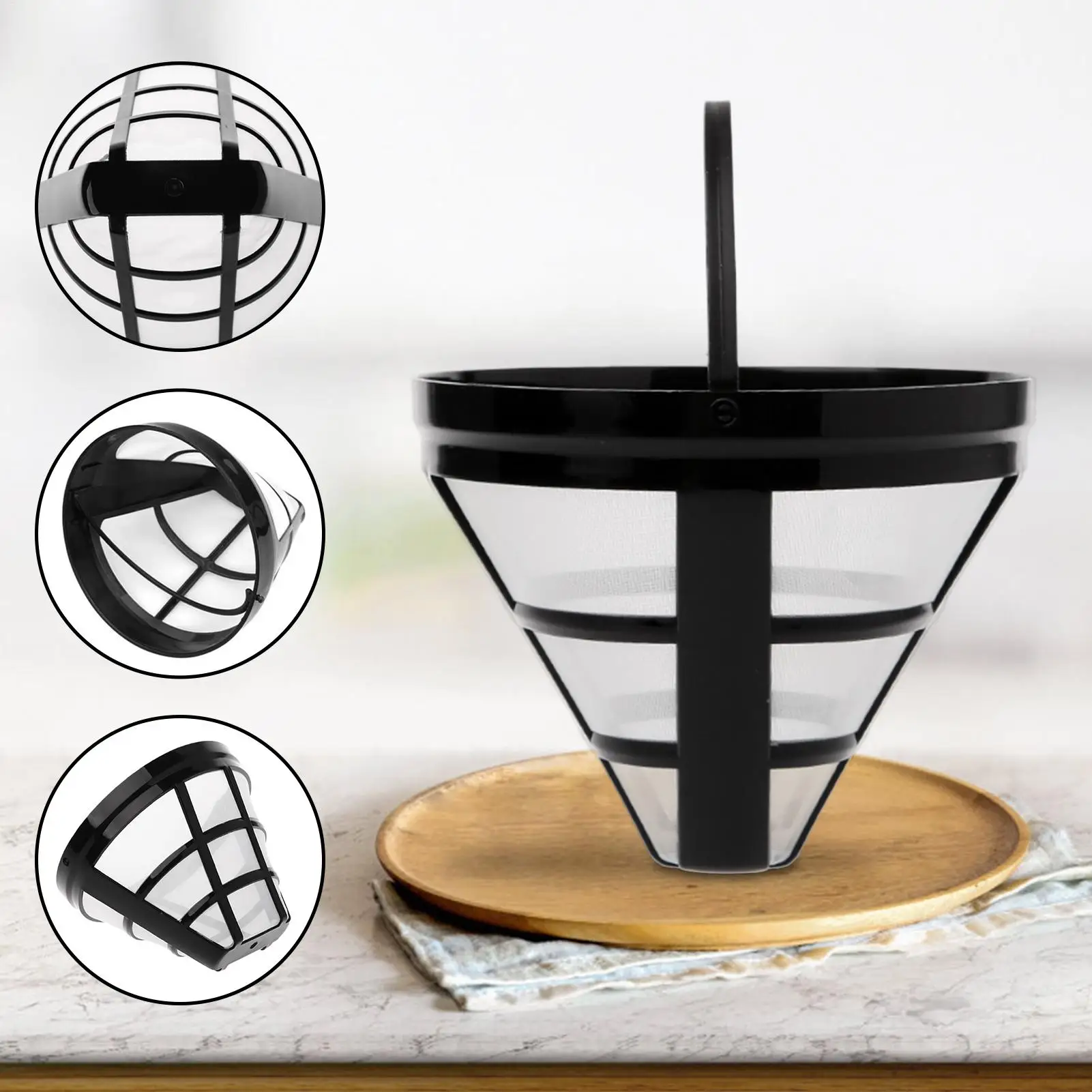 Coffee Filter Coffee Machine Strainer Mesh Brewer Tool Coffee Filter Coffee Maker Accessories Refillable Basket Cup Style