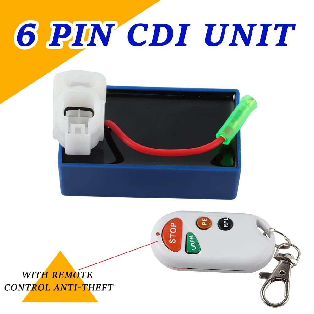 オートバイの点火ボックス6ピンリモコン盗難防止xlr-125cg97cg-125-99-97タイタンクワッドバシャン200ccatv用