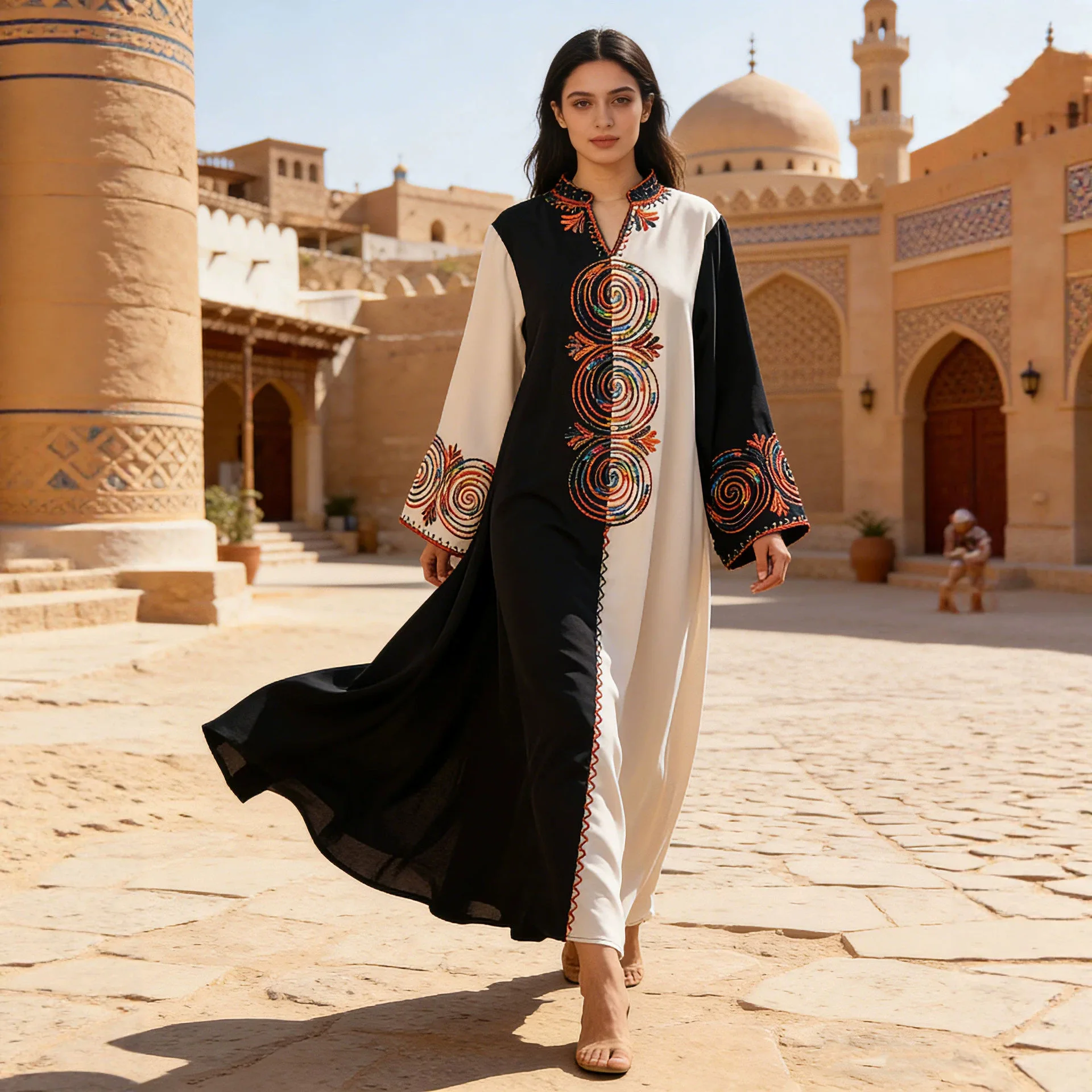 

Abaya for Women Party Dresses Muslim Embroidery Long Robe Eid Ramadan Dubai Abayas Kaftan Arab Jalabiya Modest Vestidos Morocco