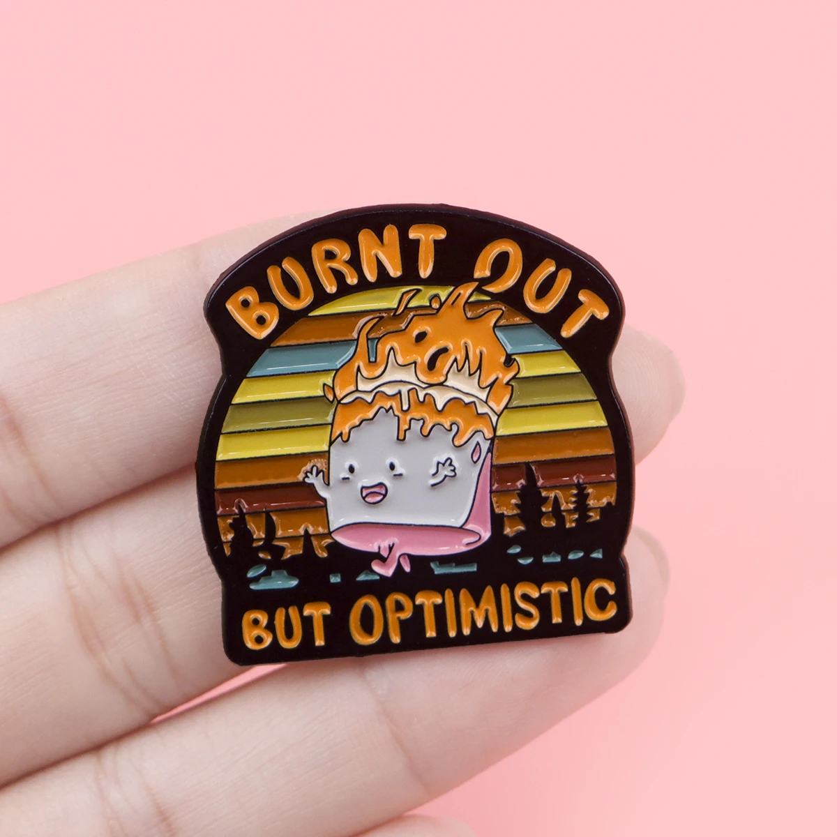 Mental Health Enamel Pin Dumpster Fire Lapel Pin Funny Quotes Badges on Backpack Clothing Jewelry Cosplay Accessories Gifts Toy