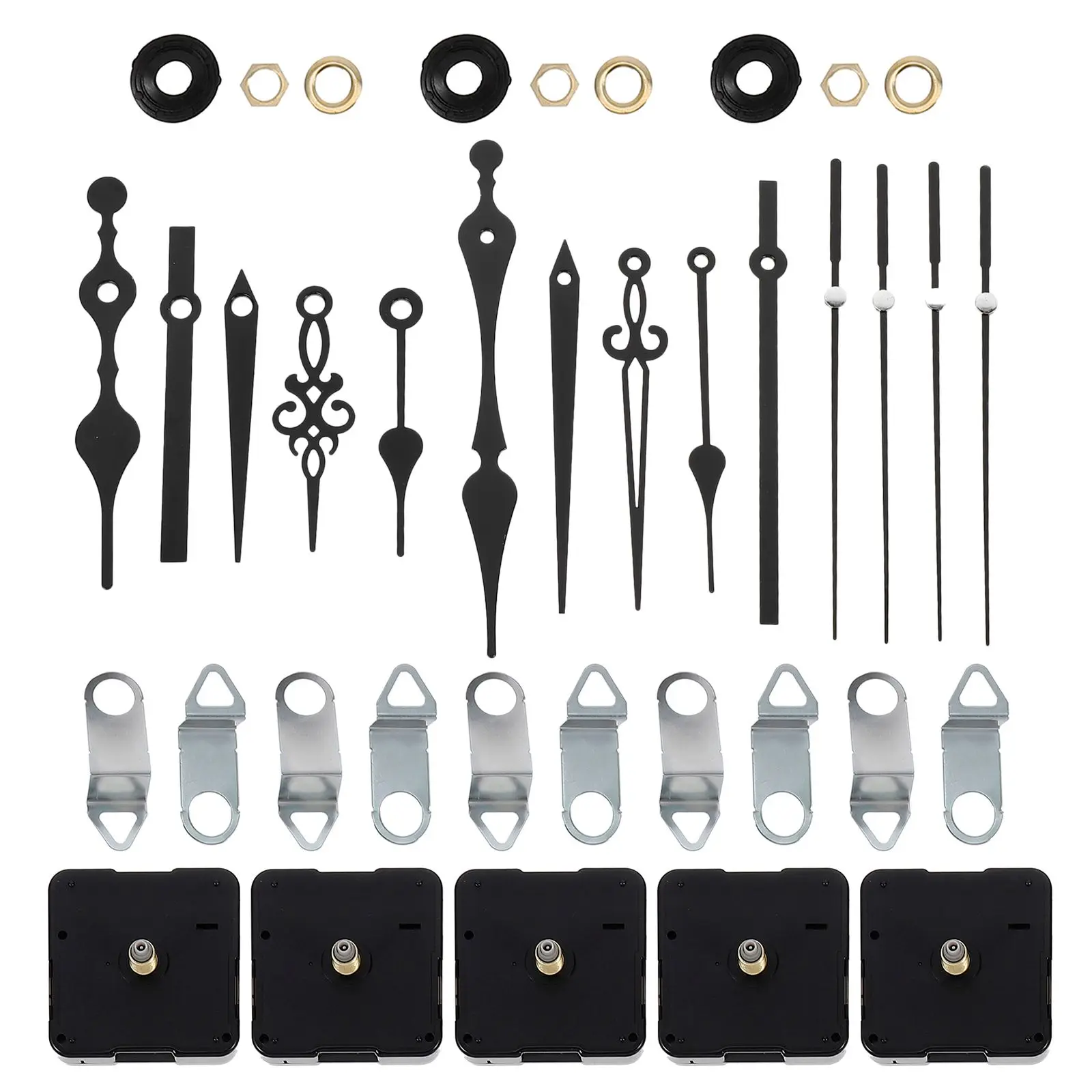 

5 Sets Silent Clock Movement Quartz Wall Mechanism Durable Pendulum Pointers Parts Home Outdoor Repair Replacement DIY Kit
