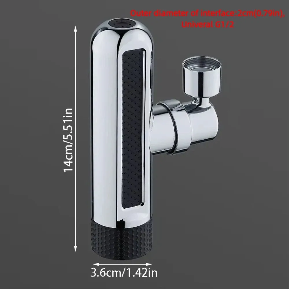 6 Modes Kitchen Splash Proof Faucet 360° Rotating Water Saving Swivel Waterfall Faucet Universal Stainless Steel