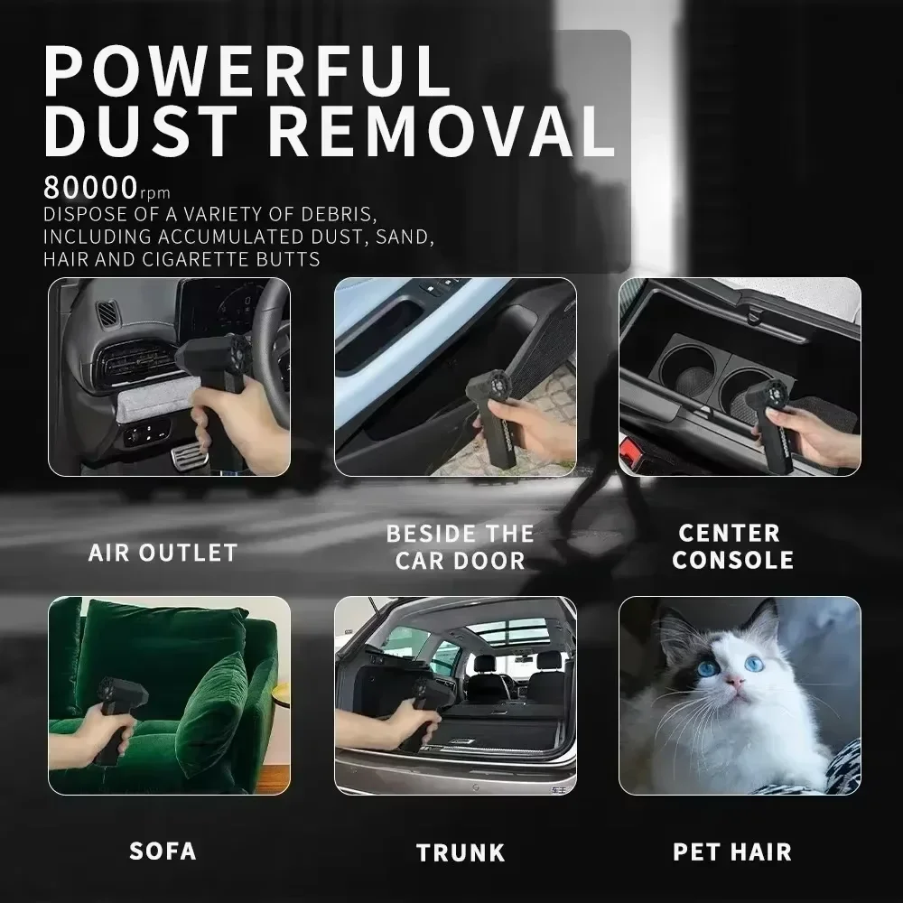 CROSSGUN X3 TurboJet 130000RPM Elektryczny Odkurzacz Powietrzny - Przenośny, Ręczny do Czyszczenia PC/Klawiatury/Samochodu, Akumulator