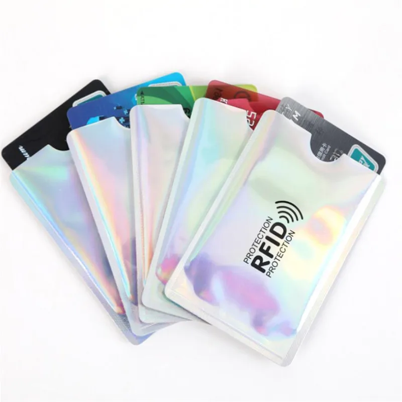 5pcs Anti Rfid Wallet Blocking Reader Lock Bank Card Holder Id Bank Card Case Protection Metal Credit Card Holder Aluminium
