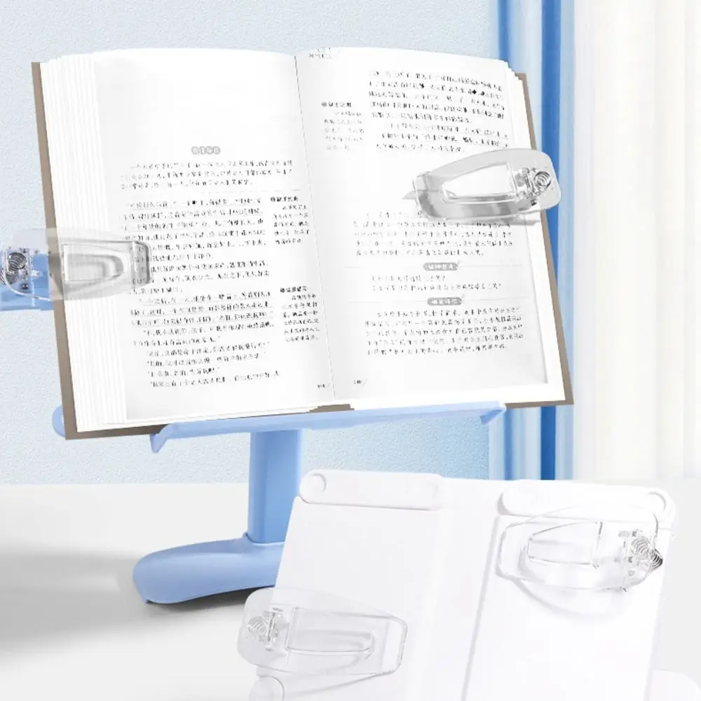 Adjustable Angle Height Desk Books Stand Folding Multifunctional Cooking Bookstands with Page Clip Non-Slip Base