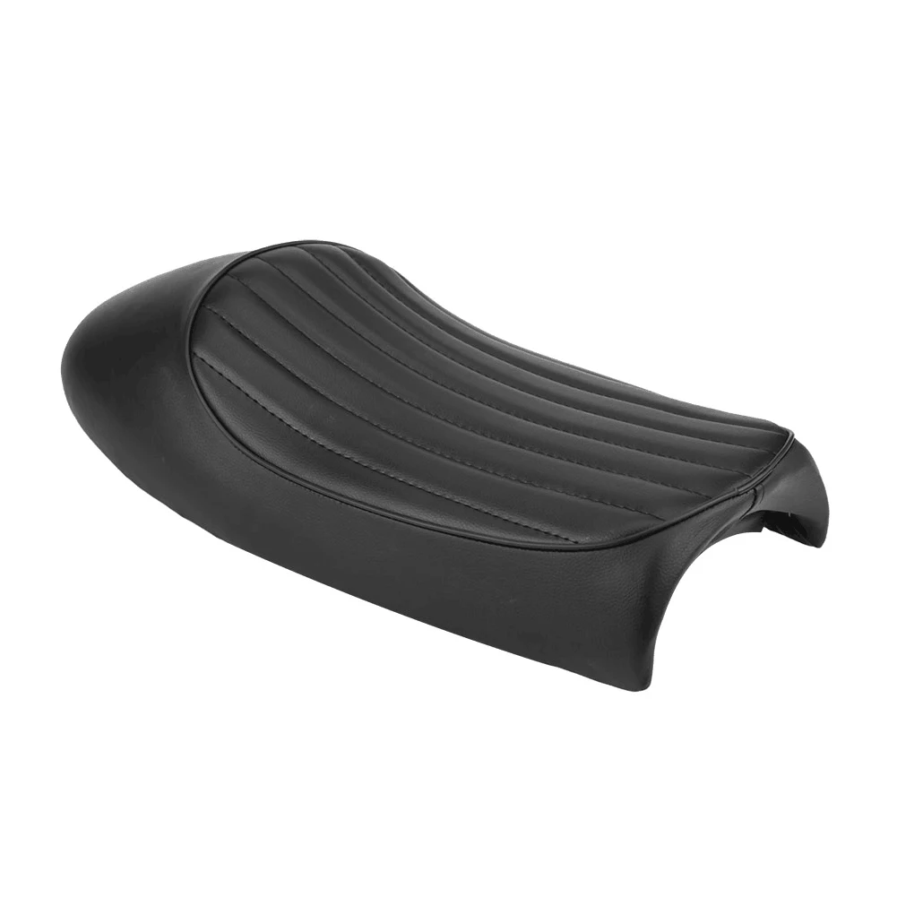 Universal Vintage Motorcycle Hump Seat Retro Saddle Flat Pan Seats Cushion Black For Harley Honda Cafe Racer Custom