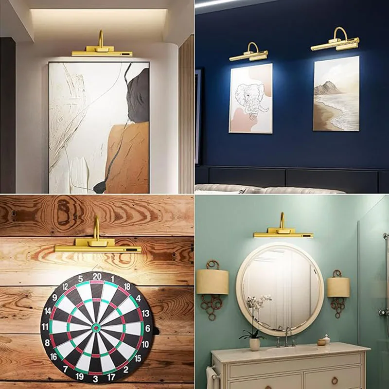 Picture Light Wall Light 4000mAh Battery Operated 3 Colors & Brightness Dimmable Rechargeable Wall Lamp Room Decoration