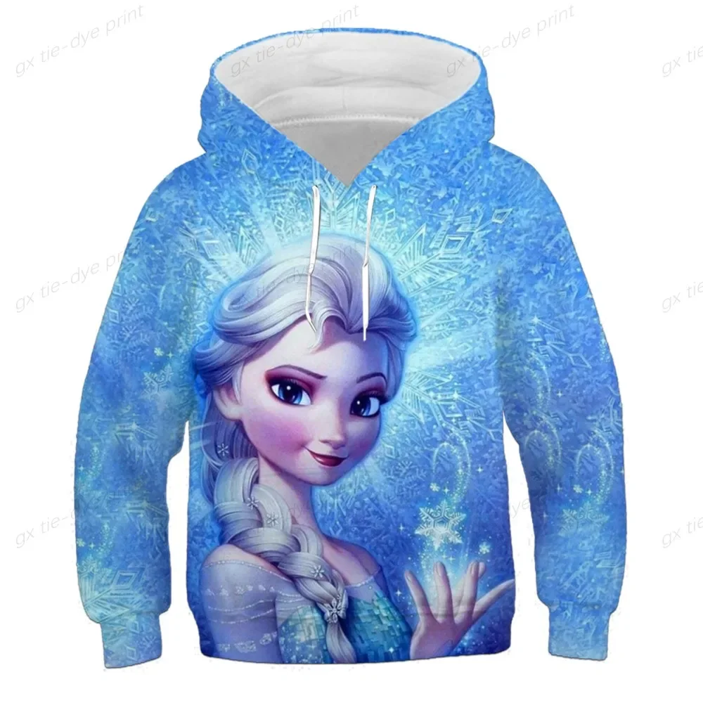 Frozen 2 Hoodies Elsa Princess Spring Autumn Girls Long Sleeves Sweatshirts Clothes Cartoon Casual Sport Hooded Tops 1-14 Years