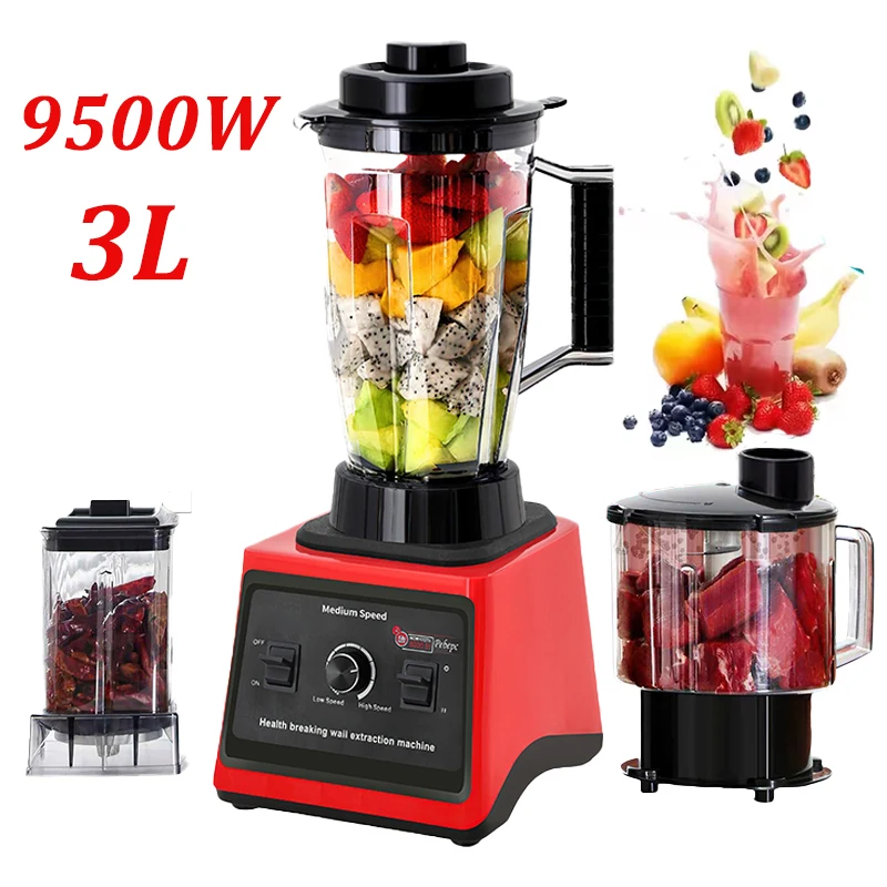 9500W Potente Frullatore Mixer Spremiagrumi Frullatore Frullatori Da Tavolo Contenitore Da 3L Robot Da Cucina Frullatore Mixer Per Ghiaccio Dado Frutta