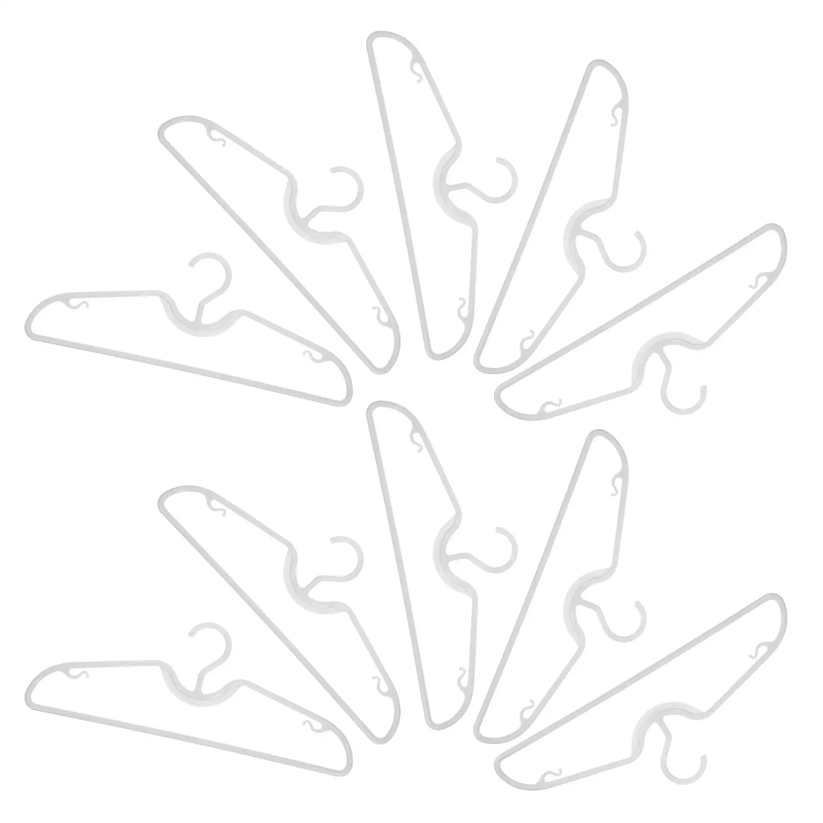 10pcs Short Neck Hangers M-Shaped Non-Slip Plastic Closet Organizers Space Saving Garment Rack For Shirts Pants Jeans