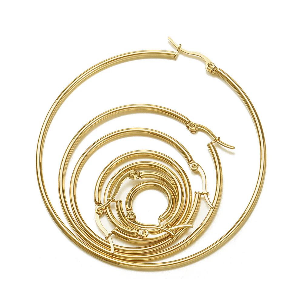 

10pcs Stainless Steel Open Earrings Circle 15 20 25 30mm Earring Hook Base Ear Ring for DIY Jewelry Making Component