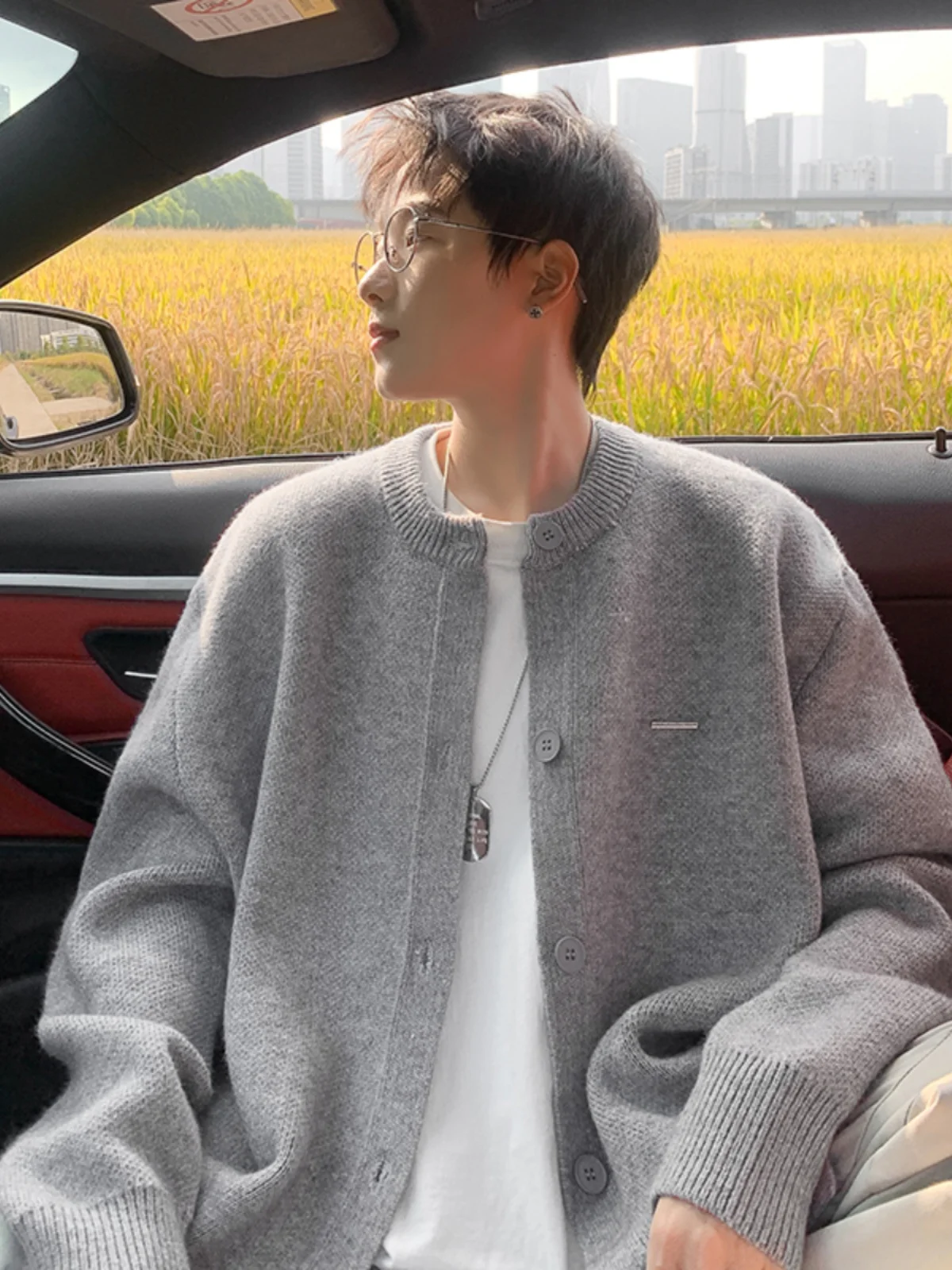 

Мужской вязаный кардиган свободного кроя в американском стиле, модный, утепленный, с длинными рукавами, на осень-зиму