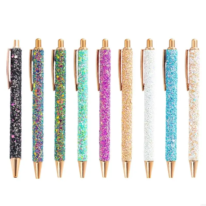 

J0MB Fancy Pen для женщин Girl красочная блестка с шариковыми шрифтами журналирование металла металл выдвижной пера 1,0