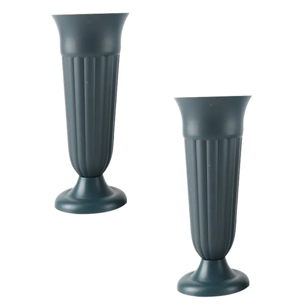 2Pcs Grave Cone Vases Plastic Cemetery Flower Arrangement Container for Memorial Services Ancestor Worship Outdoor Events