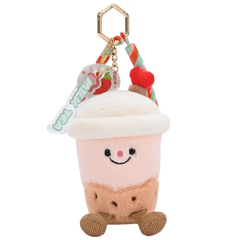 Potdemiel Milk Tea Cup Shaped Plush Keychain, Cute And Soft Filling Doll Backpack Pendant Bag, Charming Decoration, Home Ornamen