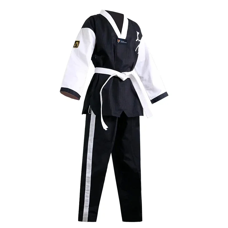 Adult Kid WTF Style Ribbed Taekwondo Polycotton Suit Dobok Martial Art Athletics