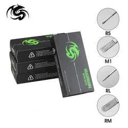 50PCS RL Disposable Tattoo Needles Round Liner Needles Makeup Tube Tips Supply Curved Magnum RM RS M1 Makeup