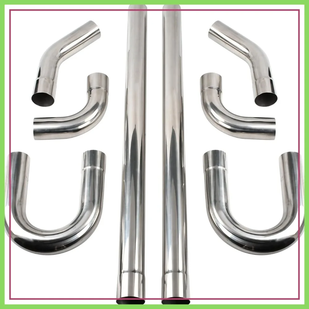 

3'' T304 Stainless Steel Exhaust Pipe Kit, 8PCS Mandrel Bend & Straight, Universal Fit