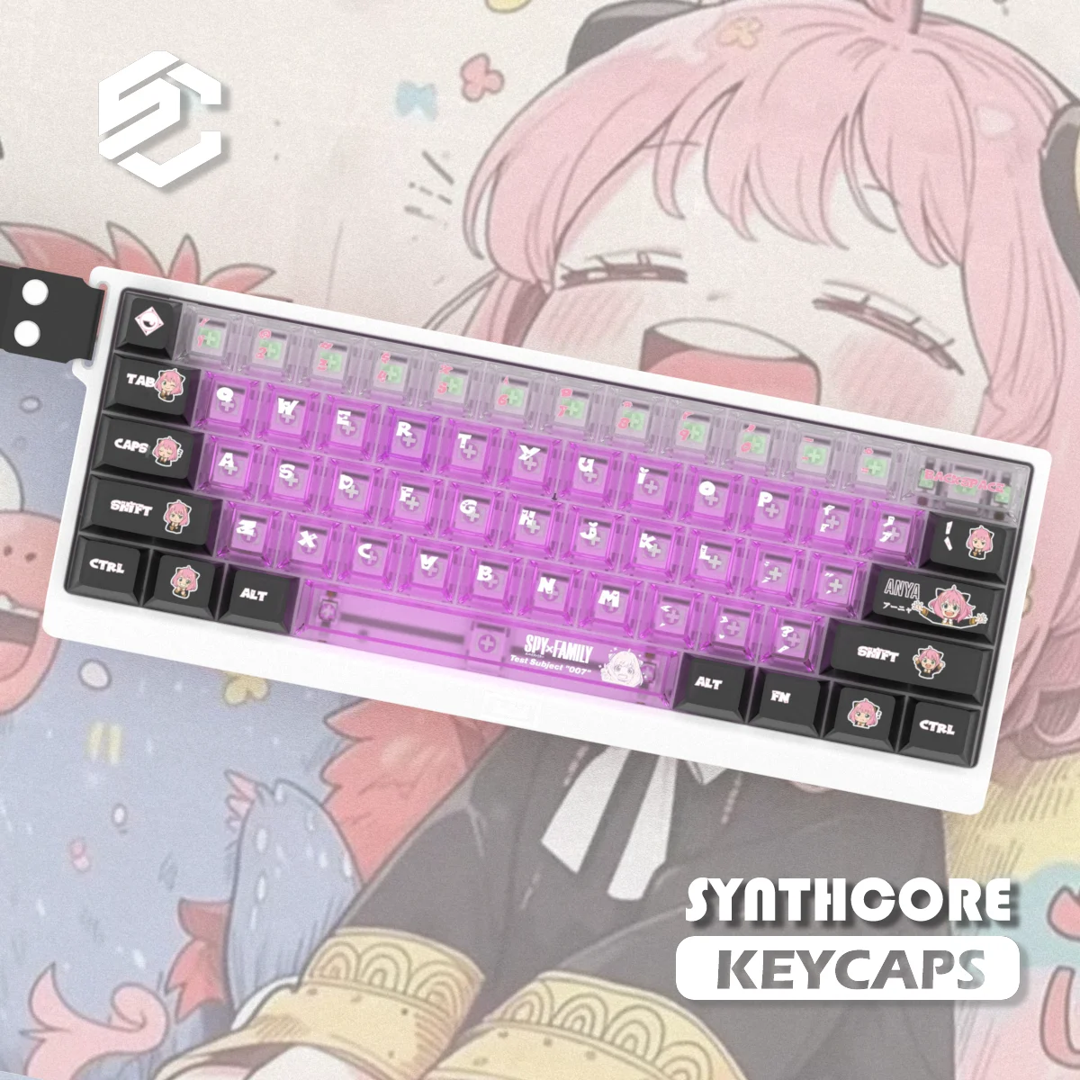 130 Keys SPY × FAMILY EVANGELION Keycap Cherry Height +1.78 Fog Through Pc Game Keycaps for Mechanical Magnetic Axis Keyboard