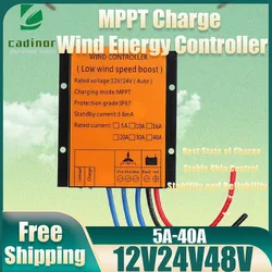 400W 600W 800W 1000W 12V 24V 48V Waterproof Windmill Wind Turbine Generator Solar Panels Hybrid MPPT Charge Controller Regulator