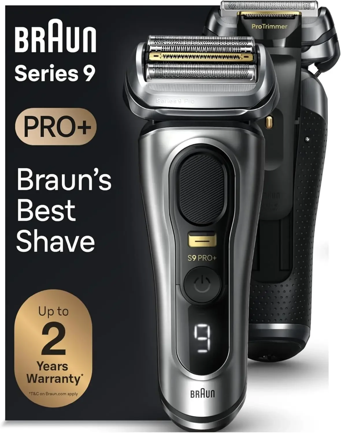 9 9517s PRO+ Electric Razor for Men, 5 Pro Shave Elements & Precision Long Hair ProTrimmer, Charging Stand, Braun’s Best