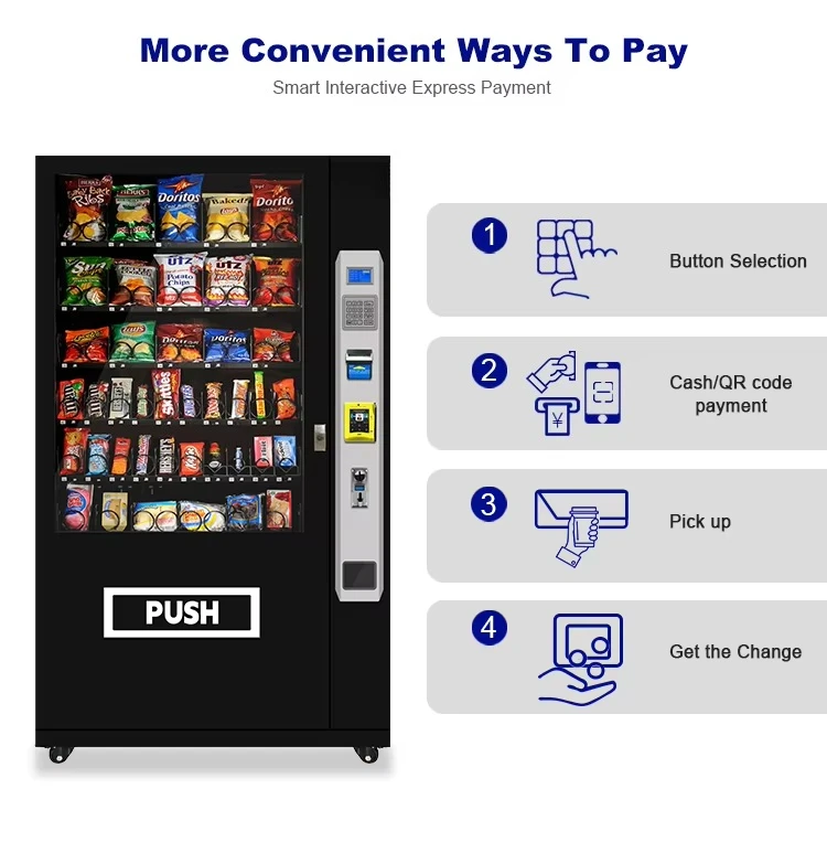 Customized Refrigerated Vending Machine Snacks Drinks 300-600Pcs Compressor Cooling 15.6