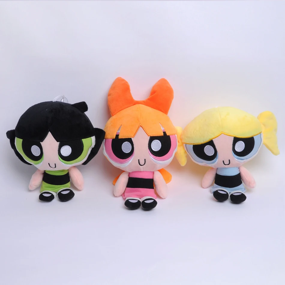 20cm Cartoon anime Powerpuff Girls Plush Toys Cute Blossom Buttercup Bubbles stuffed Plush dolls Gifts For Childr