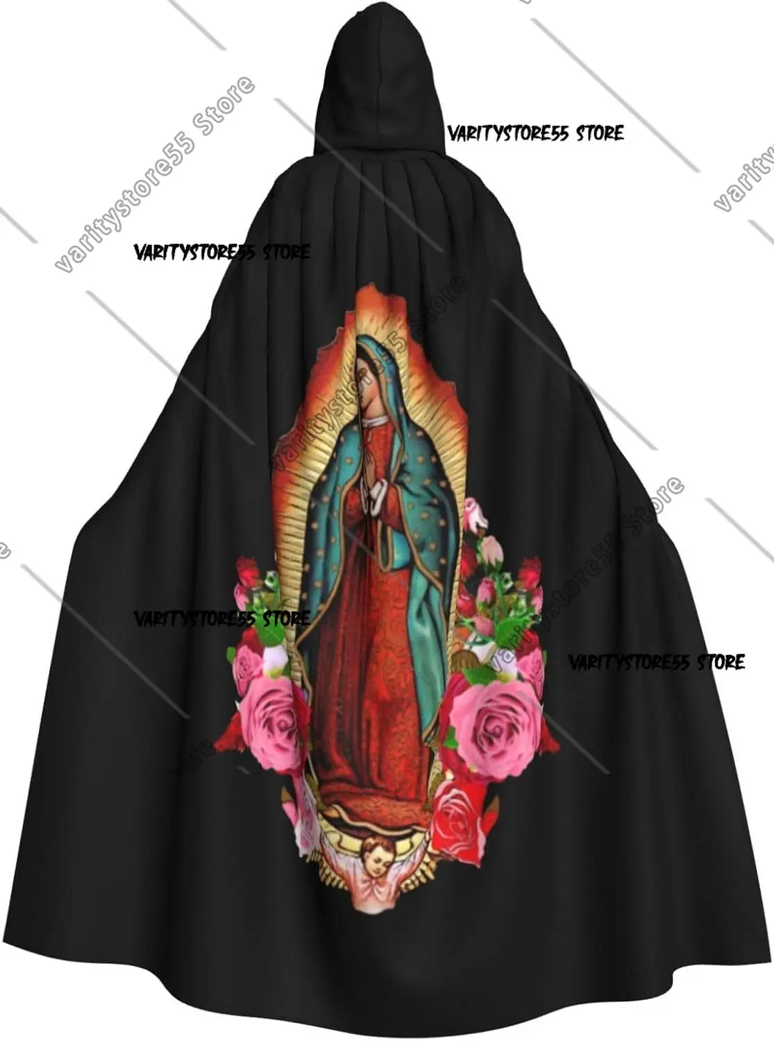 

Our Lady of Guadalupe Virgin Mary Unisex Hooded Cloak Cape for Christmas Halloween Cosplay Costumes