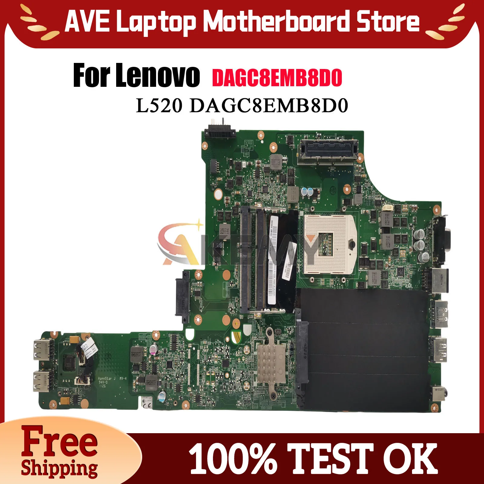 

DAGC8EMB8D0 For Lenovo ThinkPad L520 Laptop Motherboard With Integrated Graphics DDR3 100% Fully Tested