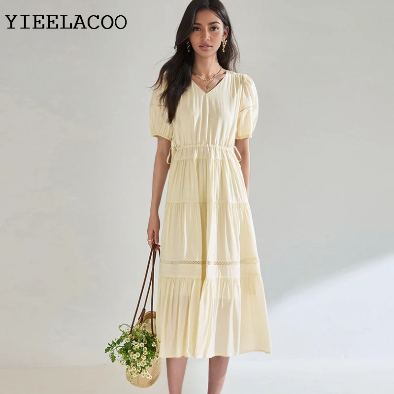 

Apricot Dress 2026 spring / autumn women's dress Leisure vacation one-piece Ladies Classic dress