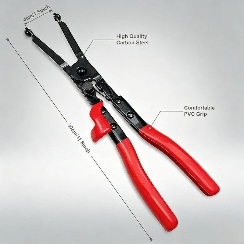 1Pc Carbon Steel Hose Clamp Pliers, Auto Repair Hand Tool for Vehicle Exhaust Pipe Disassembly and Modification