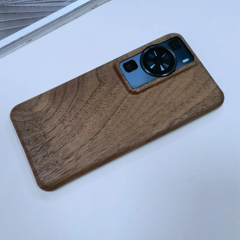 Natura Full Wood Phone Case For Huawei P60 Pro Walnut Wooden Coque Luxury Bamboo Wood Phone Hard Cover For Huawei P60