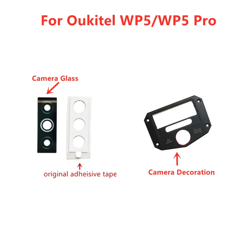 Oryginalna dekoracja tylnej kamery Akcesoria dekoracyjne i wymiana szklanego obiektywu aparatu do telefonu Oukitel WP5/WP5 Pro