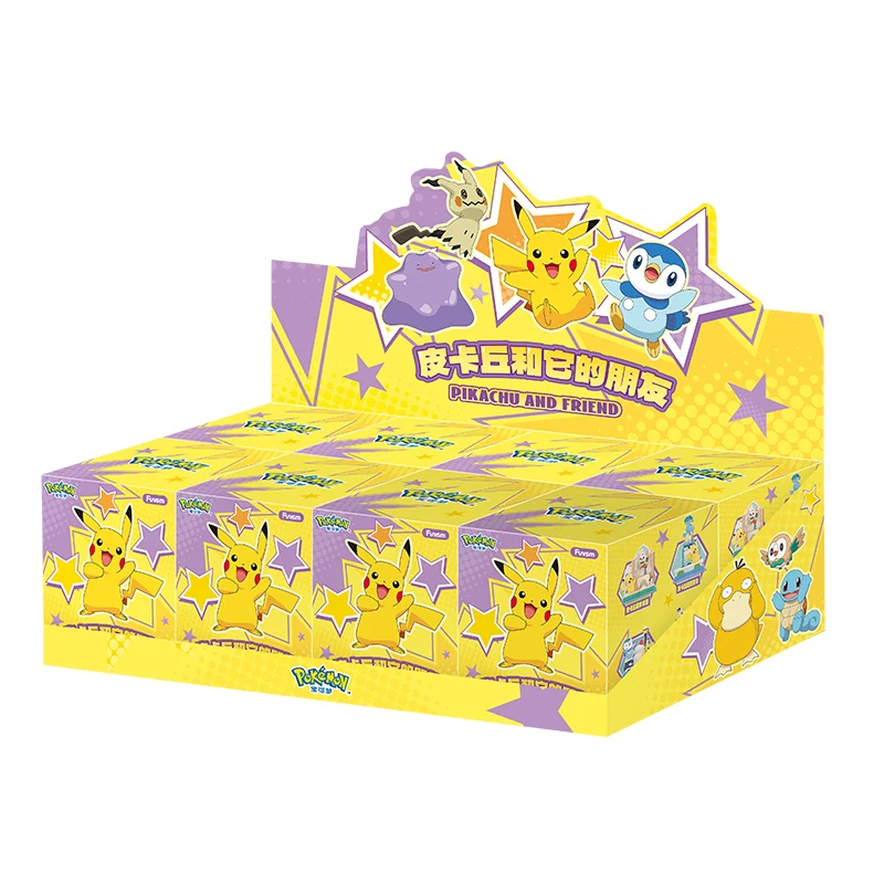 Funism Originele Echte Pokemon Pikachu En Zijn Vrienden Serie Blind Boxes Anime Action Figure Piplup Psyduck Model Speelgoed Cadeau
