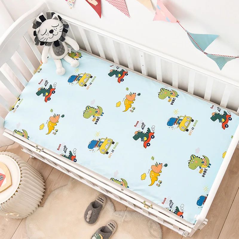 High Quality Children's Bedding Set Super Soft Cotton Newborn Protection Bed Bumper Cartoon Printed Pattern Bed Sheet Pillowcase