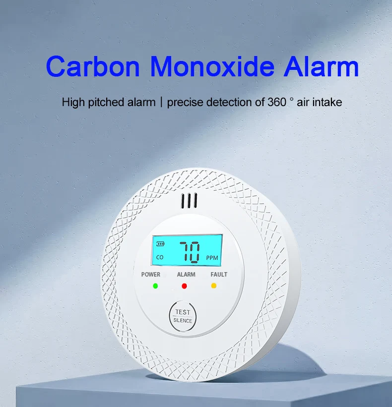 Carbon Monoxide Alarm Co Detector LCD Display Alarm Home Toxic Gas Leak Detector Fire Sound Poisoning Warning Alarm Sensor