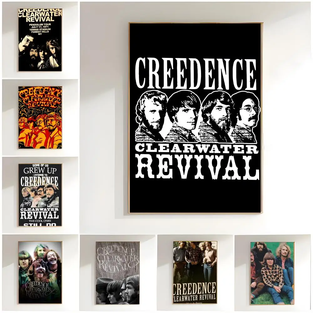 Southern Retro Rock C-Creedence Clearwater Revival Poster Classic Wall Art  Home Decor  Peel and Stick Unframed